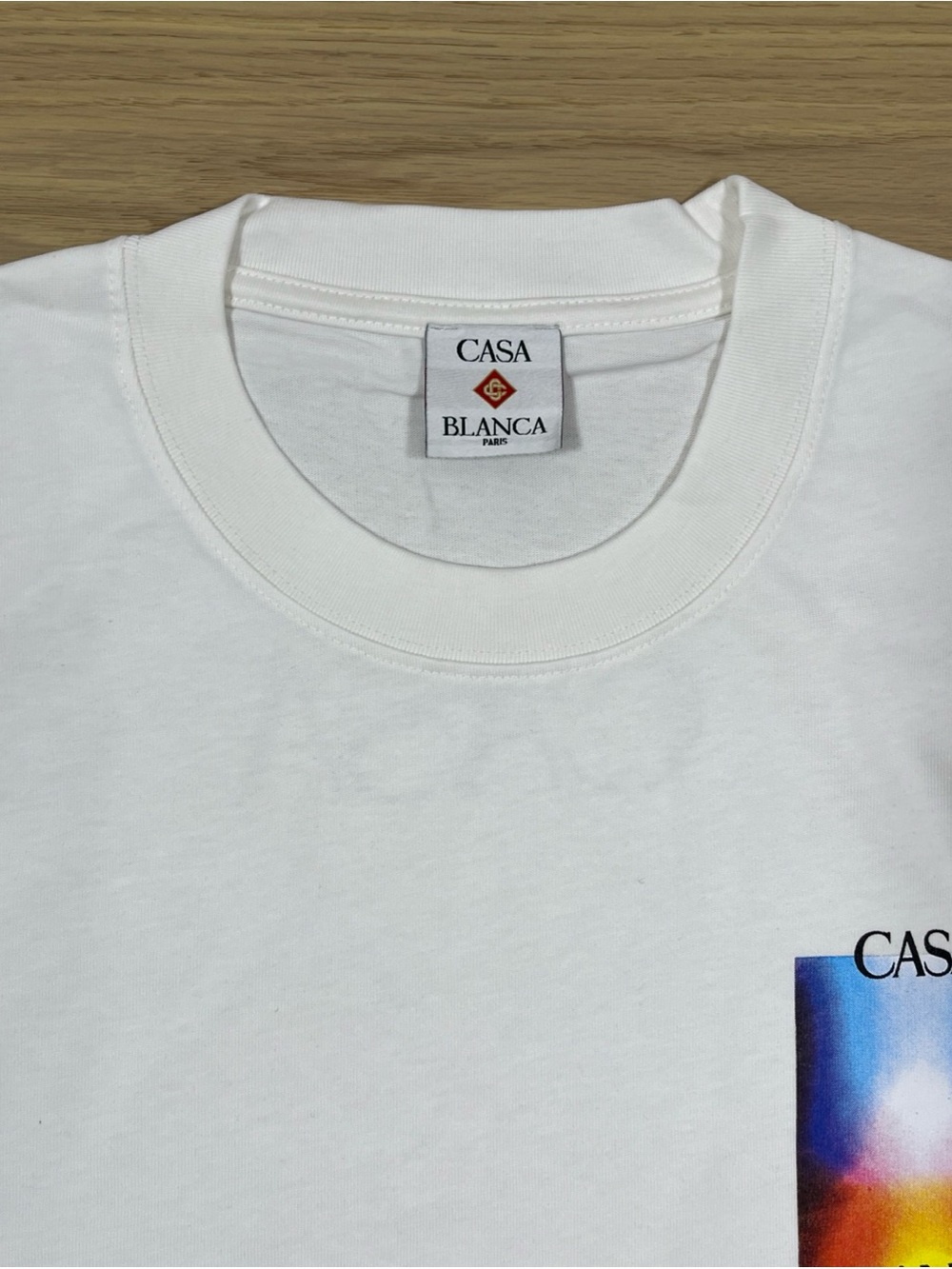 Casablanca Paris Mens Graphic T-Shirt XXL White Aura Gradient Logo - Picture 2 of 7